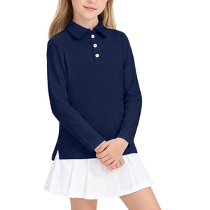 Polo à manches longues pour enfants, prix d'usine, coton et polyester, vêtements de rentrée scolaire, uniformes pour filles - Product Image 6