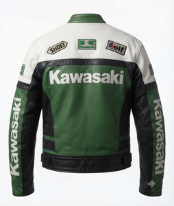 Veste de course en cuir de vachette Rawasaki Professional pour homme, sur mesure, pour la conduite sur circuit, avec protection dorsale niveau 2 CE - Product Image 2