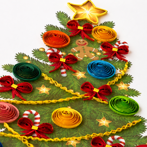 Wholesale Vietnam Christmas Quilling <b>Card</b> Pine Tree Design Custom 3D Greeting <b>Card</b> Handmade Digital Printing Paper <b>Gift</b> <b>Card</b> - Product Image 3