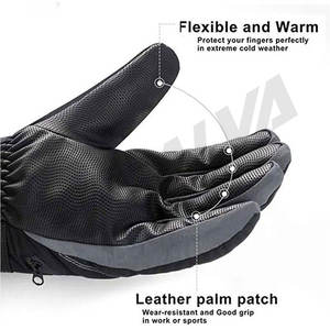 Outdoor Thermal Snow Men Waterproof Women's Black Touchscreen Warm Custom Skiing Leather Winter Gloves - Product Image 5