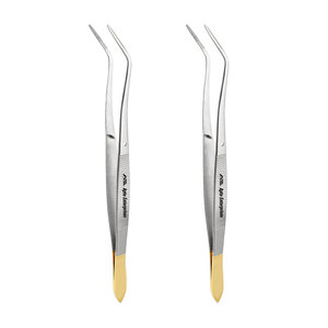 Pince à épiler plaquée or de qualité supérieure Meriam, avec pointe angulaire, forceps chirurgical professionnel pour la précision en dentisterie - Product Image 3