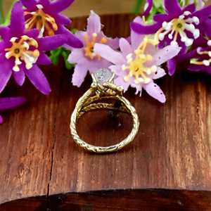 Anillo Ajustable de Diamante Herkimer en Bruto, Chapado en Oro de 18K, Joyería Artesanal de Cristal Sin Cortar para Mujer, Gema Curativa, Piedra de Nacimiento de Junio - Product Image 6