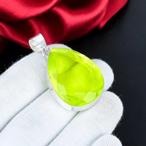Pendentif en topaze citron, argent sterling 925, fait main, forme goutte d'eau, bijou, pierre de naissance de novembre, cadeau pour elle - Product Image 1