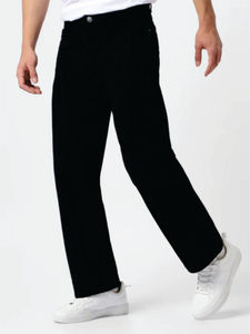 Jean en denim taille mi-haute délavé moyen pour hommes grandes tailles - Product Image 2