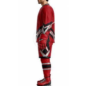 Uniforme de hockey sur glace personnalisé en polyester pour hommes, léger, respirant, de haute qualité, vêtements d'équipe conçus pour l'entraînement et les matchs de ligue - Product Image 5