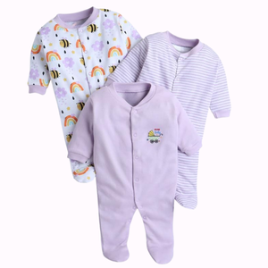 Ropa de bebé pequeña con impresión personalizada OEM, peleles de algodón orgánico para bebé, de bambú natural teñido, respetuosos con el medio ambiente, venta en línea - Product Image 4