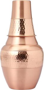 Premium Quality Classic Design Metal Water Pitcher Carafe Copper Lid 1000ml Long Neck Hammered Eco-Friendly Portable for Office - Product Image 3