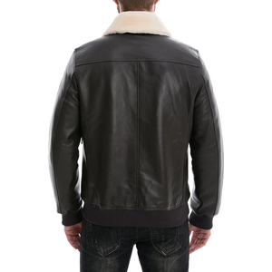 Premium <b>Men</b> Leather <b>Fur</b> <b>Jacket</b> Luxury Winter Coat High Quality Soft Lining Unique Color Custom Logo Wholesale Export Supplier - Product Image 4