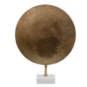 Modern Gold Plated Circular Sculpture Abstract Geometric Art Tabletop <b>Decor</b> for Living Room Handmade Artistic Design - Product Image 4