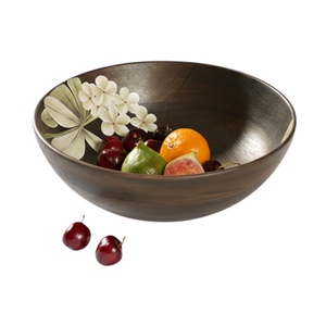 Bol à salade en bois, décoration élégante pour le bureau et accessoires parfaits pour servir des salades fraîches, vaisselle de cuisine et de salle à manger, élégant - Product Image 2
