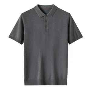 Polo en laine de haute qualité pour homme, logo personnalisé, polo court en laine fine pour homme - Product Image 2