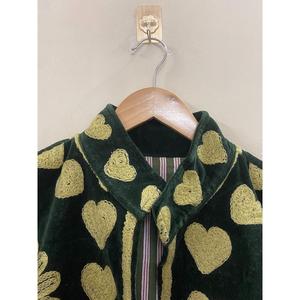 Hand Embroidered Velvet <b>Knitted</b> Cotton Jacket Women Mandarin Collar Full Sleeve Floral <b>Pattern</b> Open Front Prairie Winter/Spring - Product Image 2