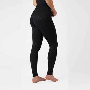 Noir Dames anti-dérapant silicone grip style haute qualité sports équestres haute stretch collants d'équitation leggings - Product Image 3