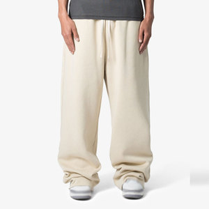 Pantalons de jogging amples personnalisés pour hommes, en coton mélangé doux, avec cordon de serrage réglable - Product Image 1