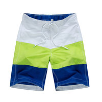 Shorts de bain premium pour hommes |   Tapis de plage écologique à motif en V, bleu néon et azur, séchage rapide, imperméable, protection UV