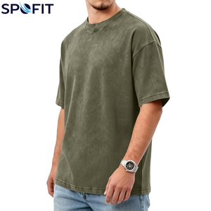 Camisetas de Verano de Alta Calidad para Hombre, Cuello Redondo, Manga Corta, Estilo Urbano, Oversize, 250gsm, Algodón, Lavado Ácido Vintage - Product Image 4