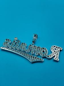 Pendentif personnalisé en moissanite avec nom, en argent 925 plaqué rhodium, lettres serties de pierres, style hip-hop, pour fiançailles, unisexe, usage quotidien - Product Image 6