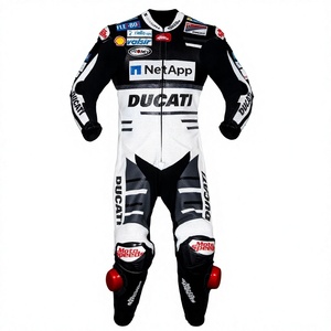 Traje de Carreras MotoCP de Cuero de Canguro/Vaca Personalizado Andrea Dovizioso Rucati, Traje Profesional de Triple Costura - Product Image 1