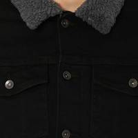 Veste en jean pour homme 2027, doublure sherpa noire, col rabattu, style décontracté, veste en jean trucker