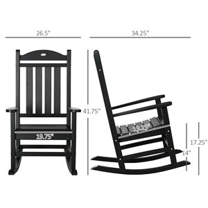 Sedia a dondolo da giardino Rocking Harmony nera in HDPE con braccioli, leggera, in resina plastica, pieghevole, per uso ristorante - Product Image 3