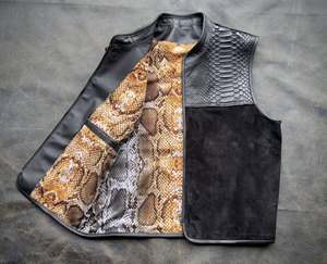 Heavy Duty 3-4mm Leather Motorcycle Vest with Brass Hardware - Product Image 2
