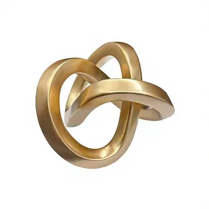 Escultura Geométrica Moderna Dorada, Adorno Decorativo para el Hogar, para Mesa de Sala de Estar, Estante, Oficina y Decoración Interior Contemporánea - Product Image 1