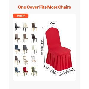 30pcs Red Polyester Spandex <b>Chair</b> Slipcovers Flat-Front <b>Stretch</b> <b>Chair</b> <b>Cover</b> for Wedding Party <b>Dining</b> or Banquet Co - Product Image 4