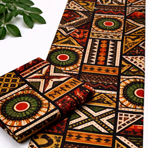 Tela de Algodón 100% con Estampado Africano Premium para Prendas de Vestir, Personalización con Logotipo de Marca, Lusaka OEM Textile - Product Image 1