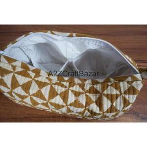 Juego de 3 Bolsas de Aseo Acolchadas de Algodón Hechas a Mano, Impermeables, Reutilizables, Pequeñas Bolsas de Maquillaje para Sala de Estar - Product Image 5