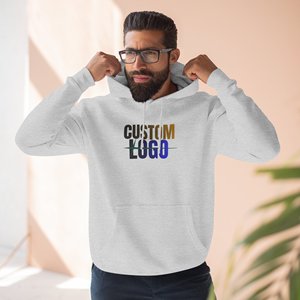 Custom Printed OEM Unisex Fleece Hoodie Heavy Cotton Solid <b>Grey</b> Pullover Hooded <b>Sweatshirt</b> Front Logo Quick Dry Eco-Friendly - Product Image 4