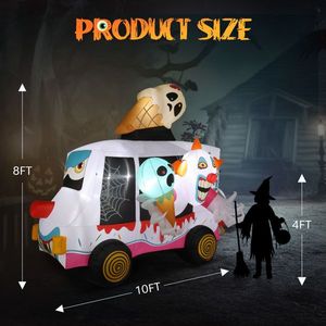 Decorazioni Gonfiabili di Halloween a Forma di Camion dei Gelati Clown in PVC da 2,4 Metri - Product Image 3