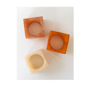 Anillo de Servilleta de Resina Epoxi Más Vendido para el Hogar y la Cocina, Juego de 3 Anillos de Servilleta Cuadrados de Resina - Product Image 1
