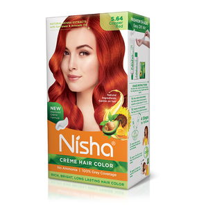 Crema Colorante per <span class=keywords><strong>Capelli</strong></span> Rosso <span class=keywords><strong>Rame</strong></span> di Qualità Professionale Nisha con Estratti Erboristici 120g, <span class=keywords><strong>Tinta</strong></span> Permanente a Lunga Durata per Donne - Product Image 1