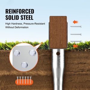 Set da 4 Ancoraggi a Terra Senza Scavo 10x7x70 cm, Pali a Vite Fai-da-te con 6 Bulloni a L, a Forma di U, Resistenti per Uso Permanente - Product Image 2