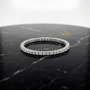 Pulsera de tenis clásica de oro con diamantes redondos, plata de ley, elegante, de lujo, joyería fina para mujer, estilo diario, regalo de boda, fiesta - Product Image 6