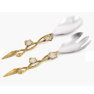 Juego de Cubiertos de Acero Inoxidable con Diseño Real y Hojas, Cucharas de Postre Hechas a Mano con Mango y Acabado Espejo para Mesa de Comedor - Product Image 6