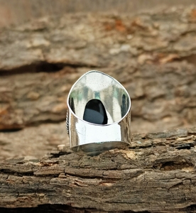 <b>925</b> Sterling <b>Silver</b> Black Onyx Oval Cut Bezel Setting Classic Wedding <b>Ring</b> Handmade Women <b>Ring</b> - Product Image 4