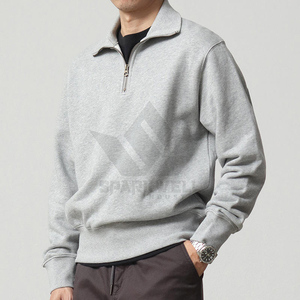 Sweat-shirt en molleton marron pour homme, col montant, coupe classique, manches longues, pull décontracté, chaud, pour l'automne et l'hiver - Product Image 5