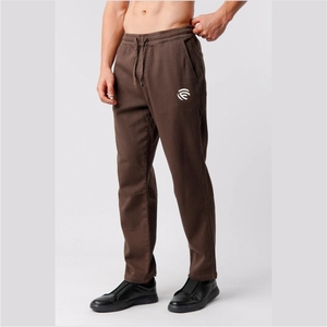 Pintex Lightweight High Waist Canvas <b>Jogger</b> Pants-<b>Brown</b> for Men - Product Image 1