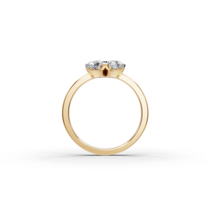 แหวนเพชรแล็บโกรว์ 3 เม็ด ทองคำแท้ 14K สำหรับผู้หญิง รับรองโดย IGI ชุบโรเดียม คุณภาพการเจียระไนเยี่ยม ความใส VVS VS เครื่องประดับชั้นดี - Product Image 2