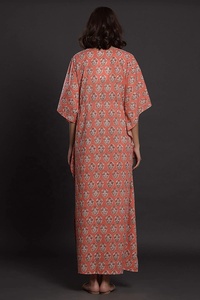 เดรสลำลองมัดย้อมแขนสั้นของผู้หญิงเดรสลำลองแบบอินเดีย - Product Image 5