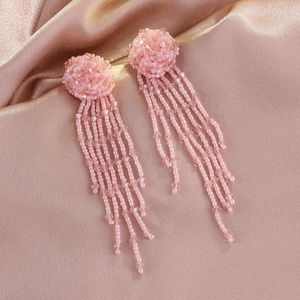 Colorful Seed Beads <b>Earrings</b> Handmade Long <b>Tassel</b> Beads <b>Earrings</b> for Women Beach Jewelry by MD HANDICRAFTS - Product Image 5