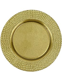 Assiette de présentation ronde martelée argentée élégante, ensemble de plats décoratifs métalliques pour la décoration de mariages et de dîners - Product Image 5