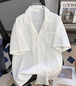 Camisa Casual de Punto para Mujer, con Botones, Manga Corta, Estampado Geométrico, Cuello Camisero, Corte Holgado, para Primavera/Verano - Product Image 4