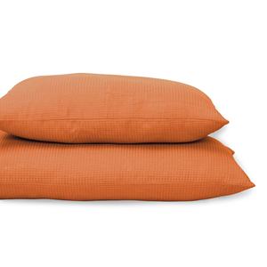 Handmade Cotton Waffle Solid <b>Orange</b> Pillowcover Modern Geometric Pattern Latest Home Decorative for Sofa and Bed - Product Image 2