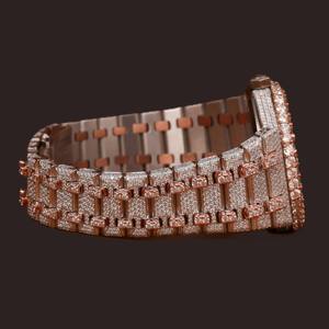 Reloj de Cuarzo para Hombre, Diseño Único, con Bisel de Diamantes Moissanite Hechos a Mano, Estilo Hip Hop, Edición Limitada - Product Image 4