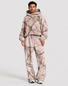 Camouflage <b>Men's</b> Oversized Contrastline Custom Hoodie Oversized Breathable Premium Cotton Fleece Casual <b>Pullover</b> <b>Mens</b> Sweatshirt - Product Image 3