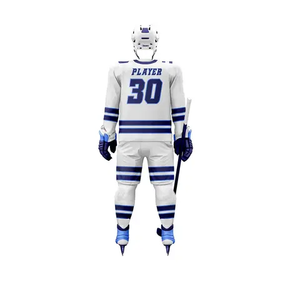 Uniforme de hockey sobre hielo de poliéster 100% con diseño personalizado, cómodo y de talla ajustable, con nombre de equipo e impresión personalizados, en stock. - Product Image 1