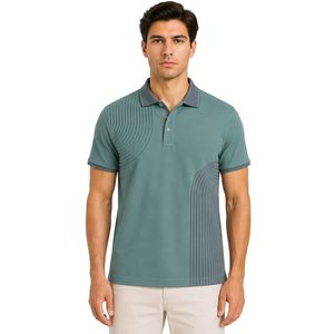 Polo Personalizado para Hombre en Verde Salvia y Gris Carbón, Manga Corta, Ropa Casual de Golf, Marca Privada OEM, Uniforme Transpirable al por Mayor - Product Image 1