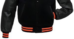 Blouson Bomber Streetwear Élégant, Design Varsity Exclusif, Manches en Laine Personnalisées, Fermeture Éclair, Corps en Toile, Col Géométrique - Product Image 4